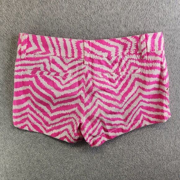 Lilly Pulitzer Shorts Womens 2 Pink Zebra Chevron Striped Walsh Resort Cruise - Picture 14 of 15